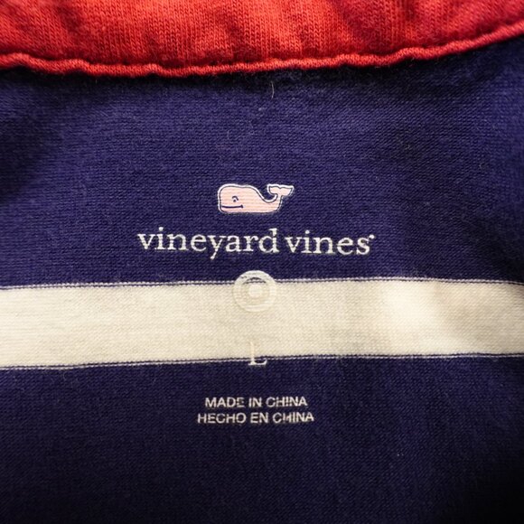 Vineyard Vines for Target Striped Polo Shirt Men’s Large Navy Blue White Whale - Picture 2 of 8